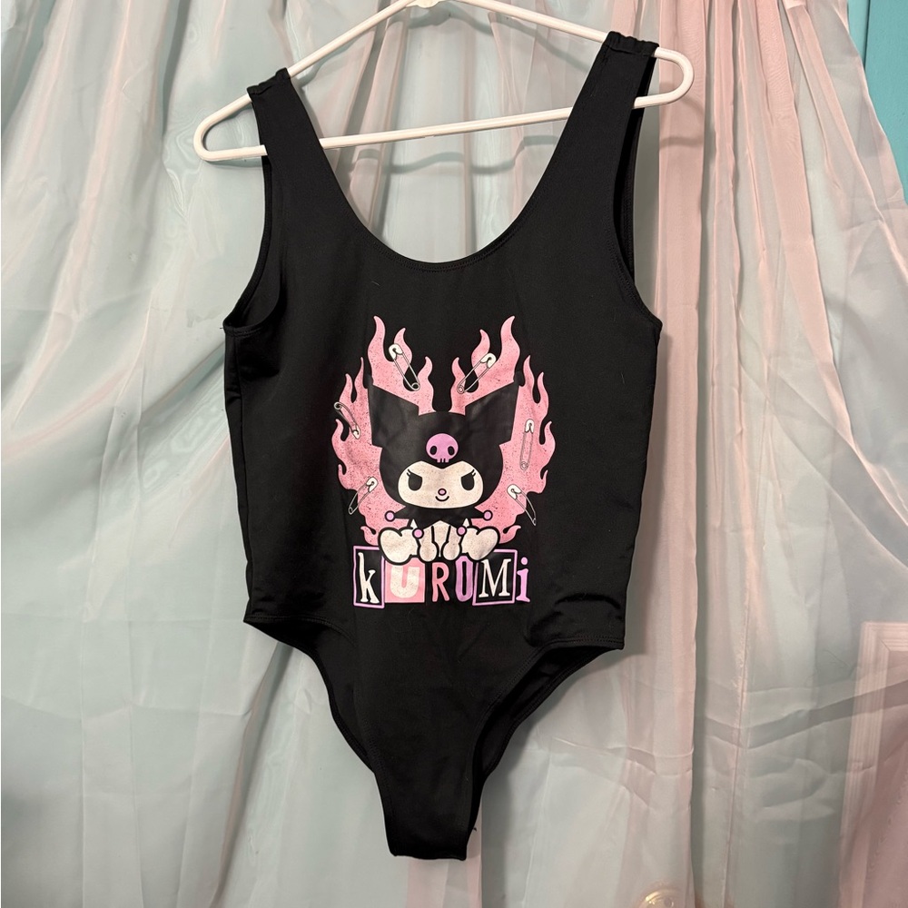 Black and Pink Kuromi Bathingsuit